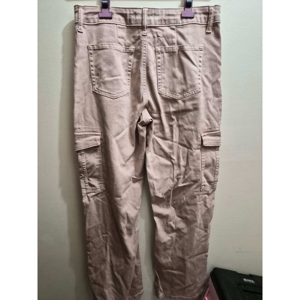 Edgely Light Pink Cargo Pants Womens Size 10 Relaxed Boyfriend Straight Mid Rise - Picture 3 of 4